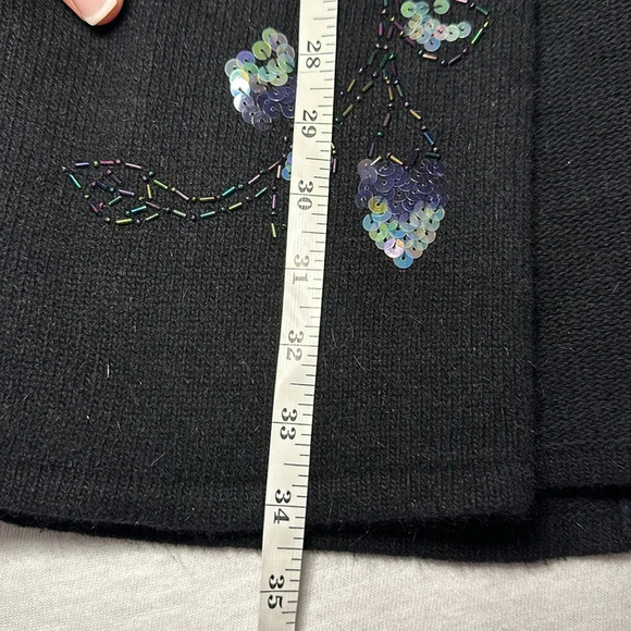 Vintage Victor Costa Occasion Black Long Cardigan with Sequins/Beads Women’s Med - Picture 12 of 13